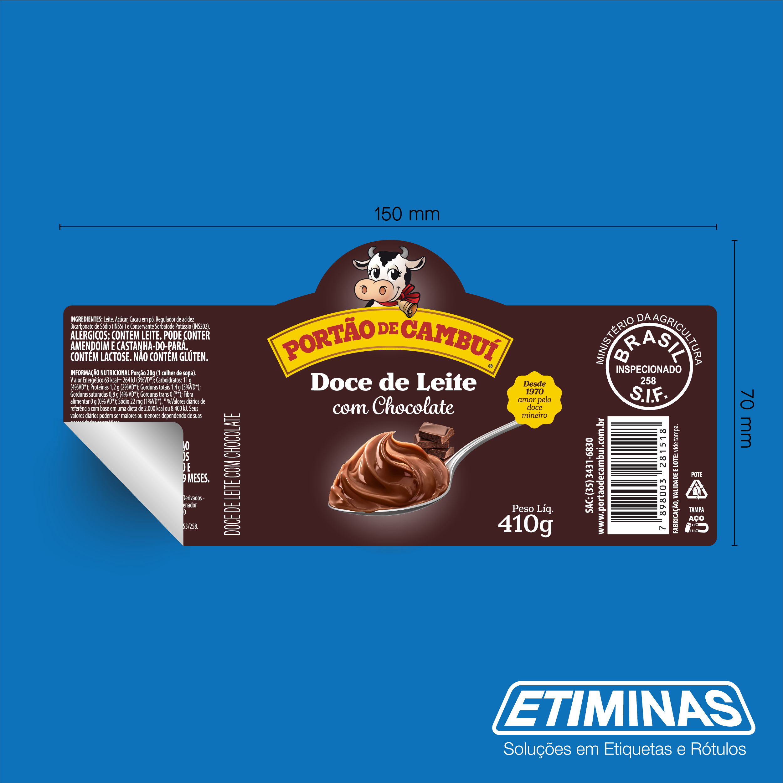 Rótulo Portão de Cambuí - Doce de Leite com Chocolate [150x70]